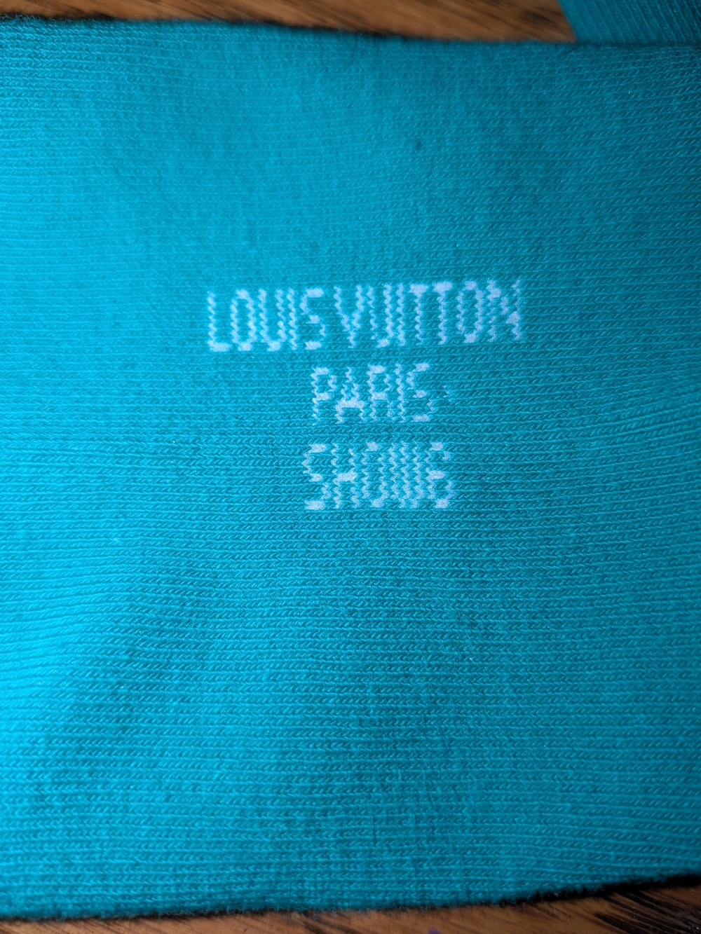 Louis Vuitton Turquoise Logo Crew Socks - Picture 4 of 6